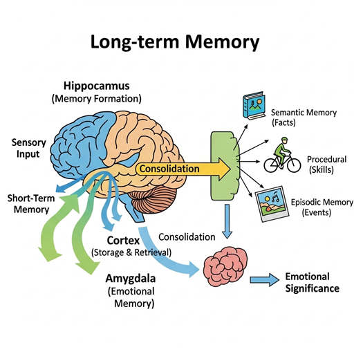 장기 기억의 비밀: 뇌 영역과 신경과학 메커니즘 쉽게 이해하기