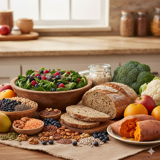 섬유질이 많은 음식들 이미지