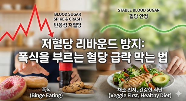 밥 먹고 돌아서면 배고픈 이유? ‘저혈당 리바운드’와 폭식의 연결 끊는 법