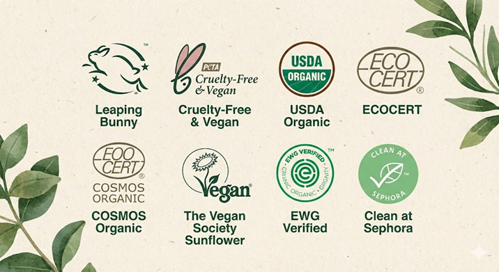 클린 뷰티 인증 마크 모음 이미지