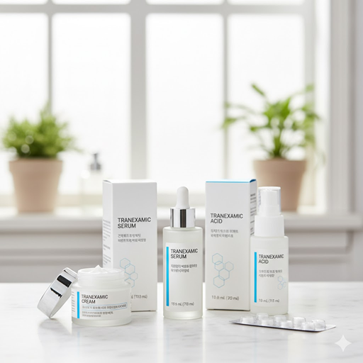 트라넥사믹산 제품들의 실사 이미지