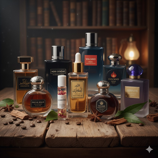 퍼퓸 오일과 인텐스 제품들의 실사 이미지